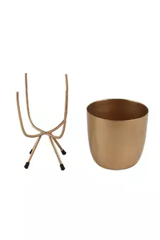 Gold Table Top Planter with Stand Set of 2