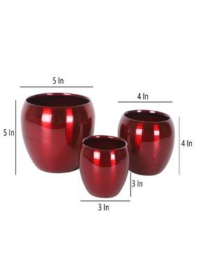 Red Apple Planter Set of 3 2