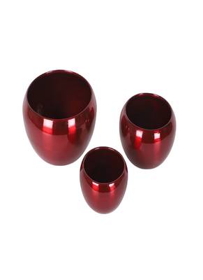 Red Apple Planter Set of 3 3