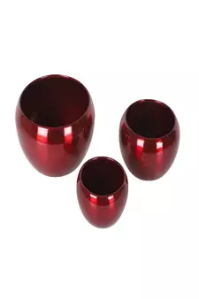 Red Apple Planter Set of 3