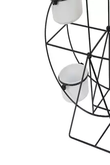 Revolving Wheel Black & White Planter Stand