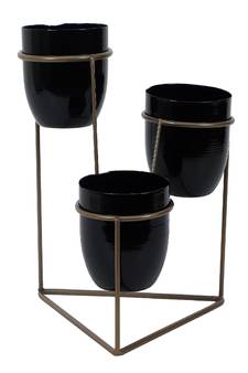 Triangle Stand Planter Gold & Black