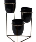Triangle Stand Planter Gold & Black