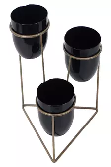 Triangle Stand Planter Gold & Black