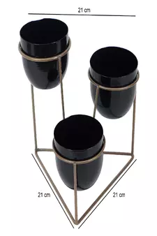 Triangle Stand Planter Gold & Black
