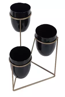 Triangle Stand Planter Gold & Black
