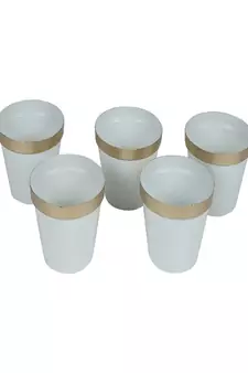 White & Gold Pot Planter Set of 5