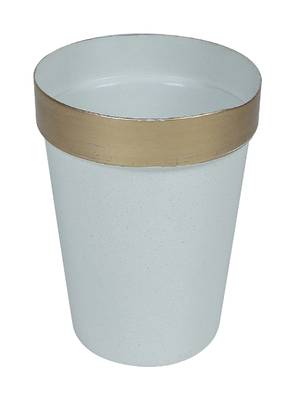 White & Gold Pot Planter Set of 5 4