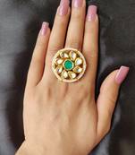 Green Kundan Ring