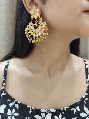 Nigaar Kundan Chandbali Earrings 1