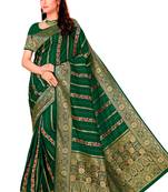 Green woven art silk sarees saree with blouse