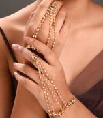 Gold Kundan haath-phool-hath-panja