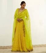 Yellow Chikan Lehenga Set