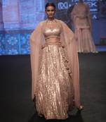Dusty Pink Mukaish Lehenga Set 