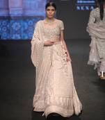 Light Pink Chikan Mukaish Lehenga Set