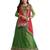 Green embroidered net unstitched lehenga-choli
