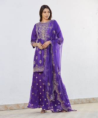 Purple Sharara Set  2