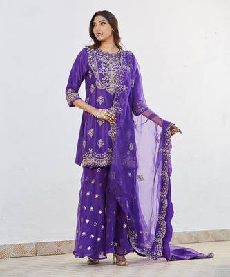 Purple Sharara Set  1