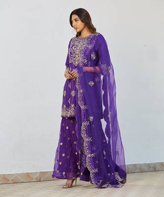 Purple Sharara Set  4