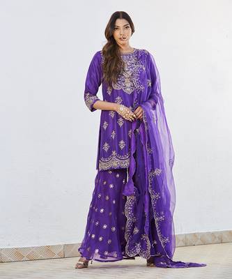 Purple Sharara Set  5
