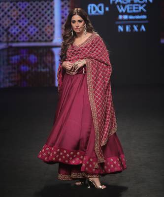 Wine Anarkali With Sharara And Dupatta 4
