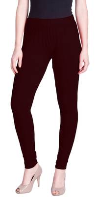  Lyra Deep Marron Free Size Churidar Leggings 1