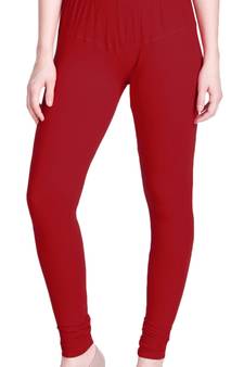  Lyra Red Free Size Churidar Leggings