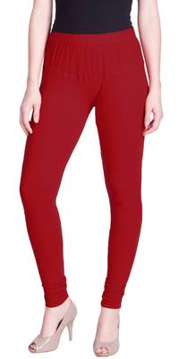  Lyra Red Free Size Churidar Leggings 1