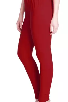  Lyra Red Free Size Churidar Leggings