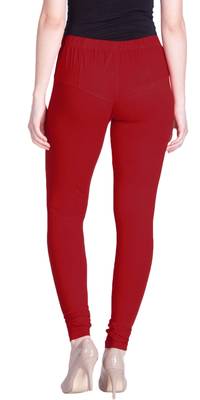  Lyra Red Free Size Churidar Leggings 4