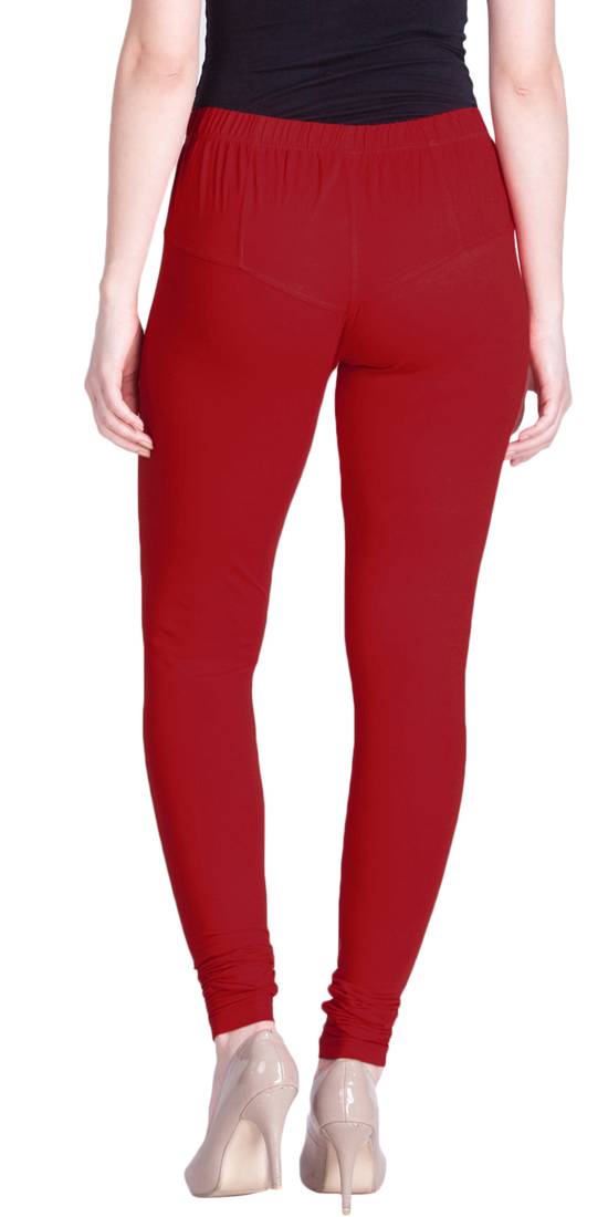  Lyra Red Free Size Churidar Leggings