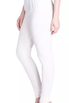  Lyra White Free Size Churidar Leggings