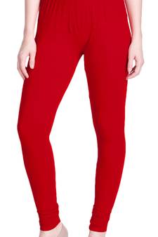  Lyra Red Free Size Churidar Leggings