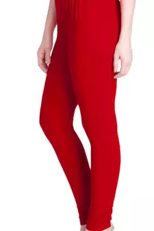  Lyra Red Free Size Churidar Leggings