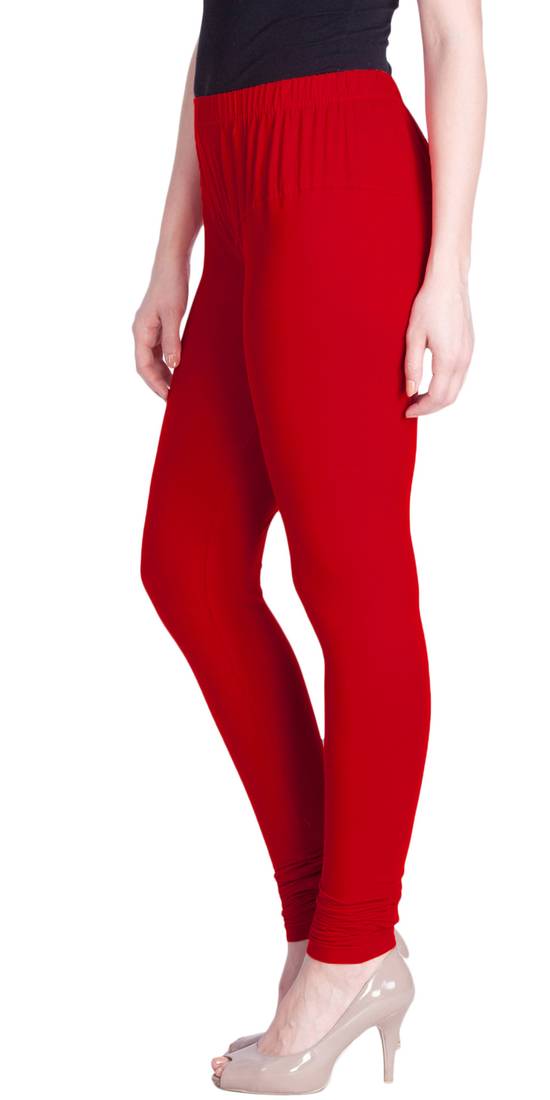  Lyra Red Free Size Churidar Leggings