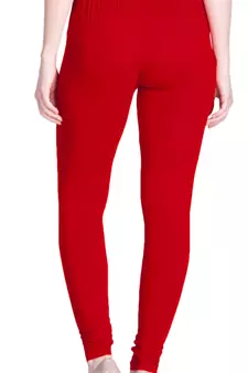  Lyra Red Free Size Churidar Leggings
