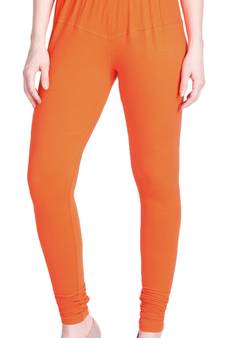  Lyra Orange Free Size Churidar Leggings