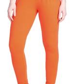  Lyra Orange Free Size Churidar Leggings