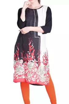  Lyra Orange Free Size Churidar Leggings