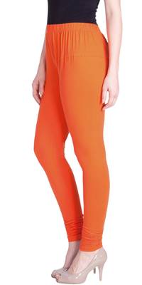  Lyra Orange Free Size Churidar Leggings 3
