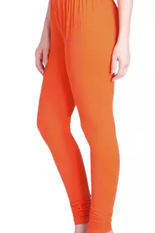  Lyra Orange Free Size Churidar Leggings