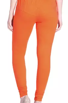  Lyra Orange Free Size Churidar Leggings