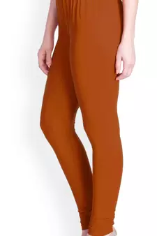  Lyra Dark Rust Free Size Churidar Leggings