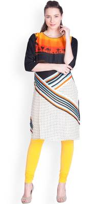  Lyra Yellow Free Size Churidar Leggings 2