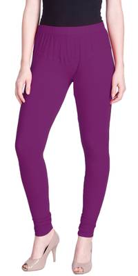 Lyra Pure Purple Free Size Churidar Leggings 1