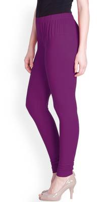  Lyra Pure Purple Free Size Churidar Leggings 3