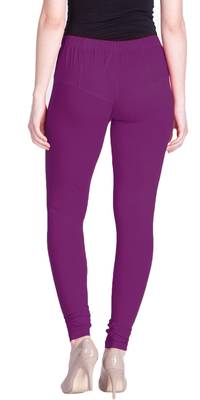  Lyra Pure Purple Free Size Churidar Leggings 4