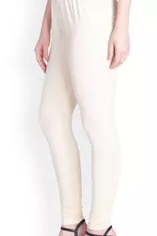 Lyra Cream Free Size Churidar Leggings
