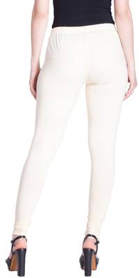  Lyra Cream Free Size Churidar Leggings 4