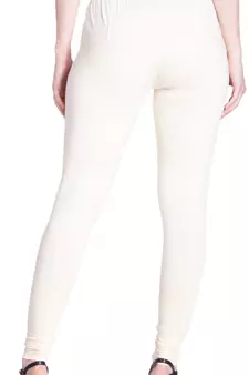  Lyra Cream Free Size Churidar Leggings